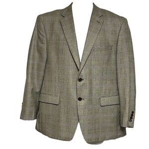 Lauren Ralph Lauren Mens 2 Button Sport Coat Silk Wool‎ Glen Plaid Houndstooth